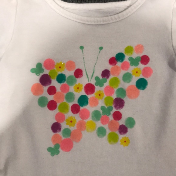 2T girl summer outfit- butterfly shirt with skort - Picture 2 of 3